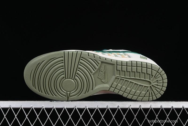 Nike SB Dunk Low UN Collaboration - White Green Swoosh Anniversary Custom Low-Top Casual Skate Shoes - DQ1098-359
