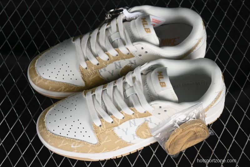 Nike SB Dunk Low MLB Collaboration - Yellow Denim Anniversary Custom Low-Top Casual Skate Shoes - DQ1098-346