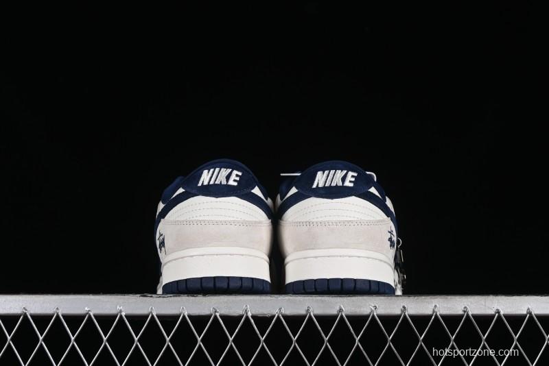 Stussy x Nike SB Dunk Low Collaboration Anniversary Edition Premium Customized Low-Top Casual Skate Shoes - DQ1098-339