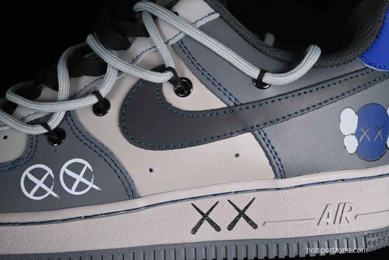 Nike Air Force 1 '07 Low Custom Strap Casual Sneakers with Kaws Collaboration - KS6869-333