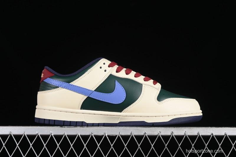 Nike SB Dunk Low Retro Skateboarding Shoes with Gorge Green and Red Swoosh Design - FV8106-361