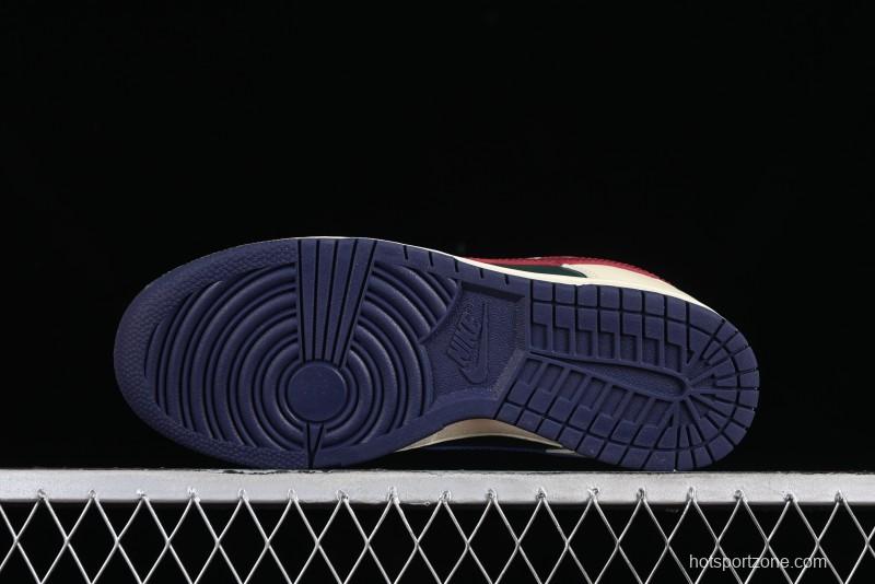 Nike SB Dunk Low Retro Skateboarding Shoes with Gorge Green and Red Swoosh Design - FV8106-361