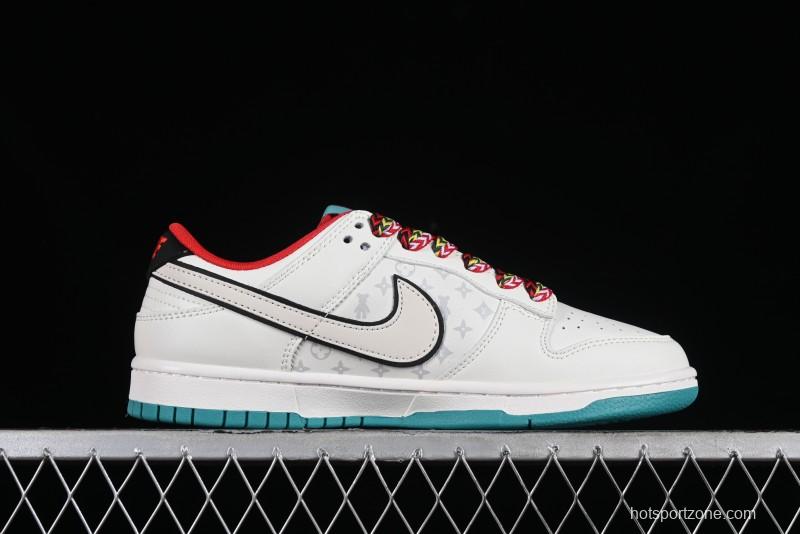 Nike SB Dunk Low LV Collaboration - Beige Violent Bear Anniversary High-End Custom Low-Top Casual Skate Shoes - SJ2068-240