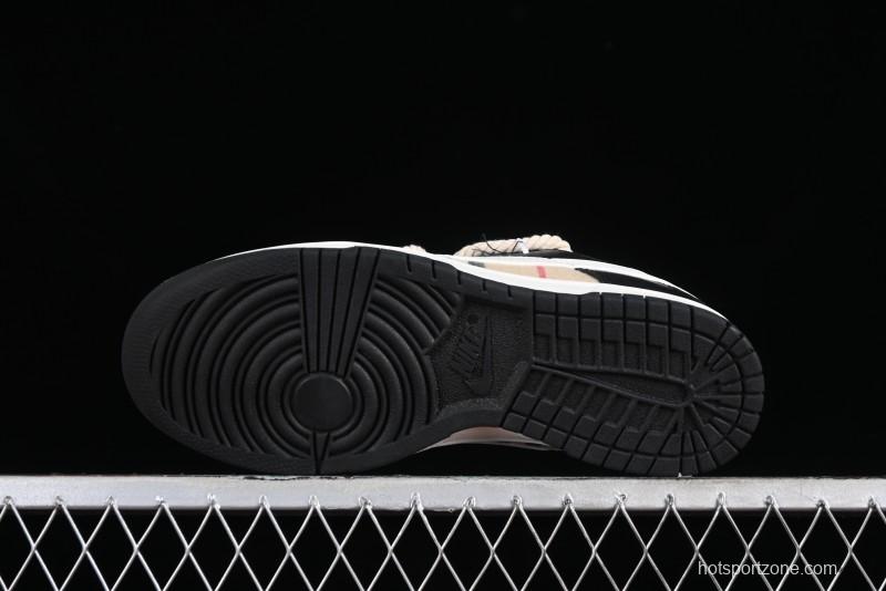 Nike Dunk Low SB Deconstructed Lace-Up Casual Sneakers with Scottish Plaid and Hemp Rope Design - DD1391-100