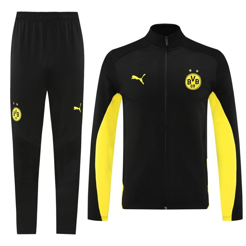 24/25 Borussia Dortmund Black/Yellow Full Zipper Jacket +Long Pants