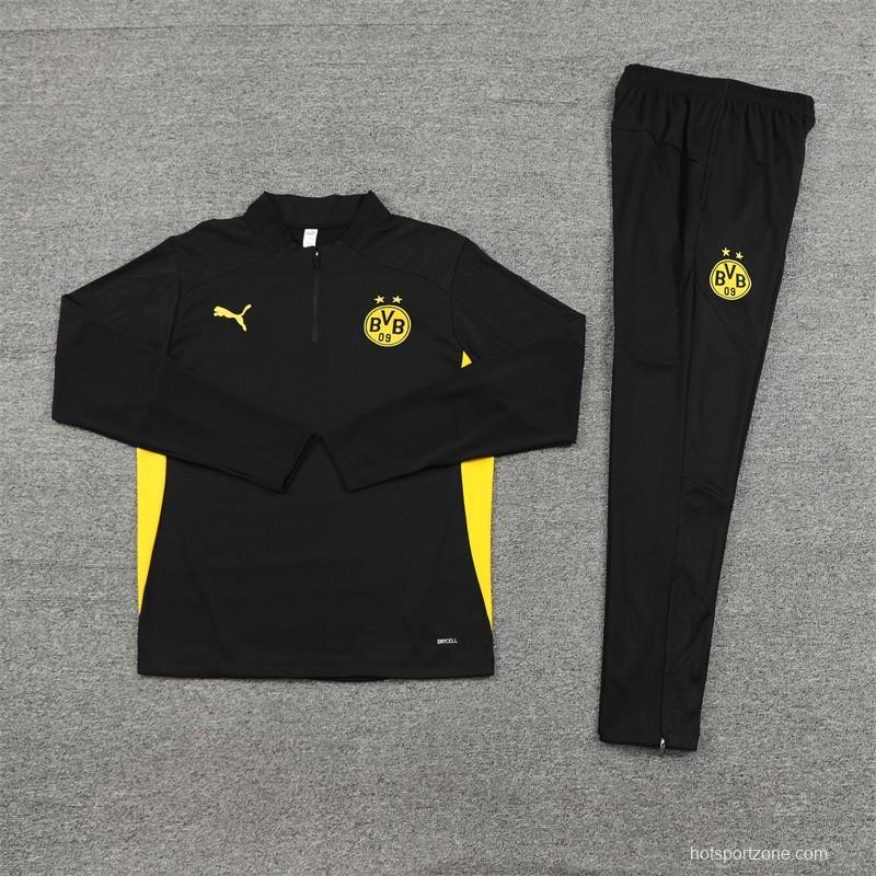 24/25 Borussia Dortmund Black Half Zipper Jacket+Long Pants