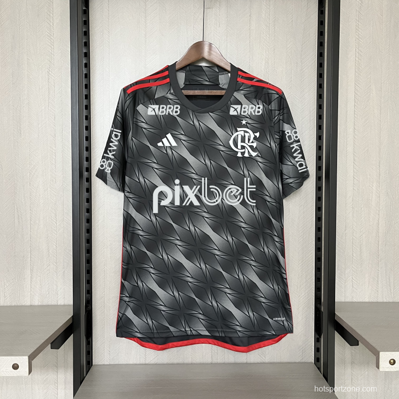 24/25 Flamengo Third Black Jersey With Full Sponsor