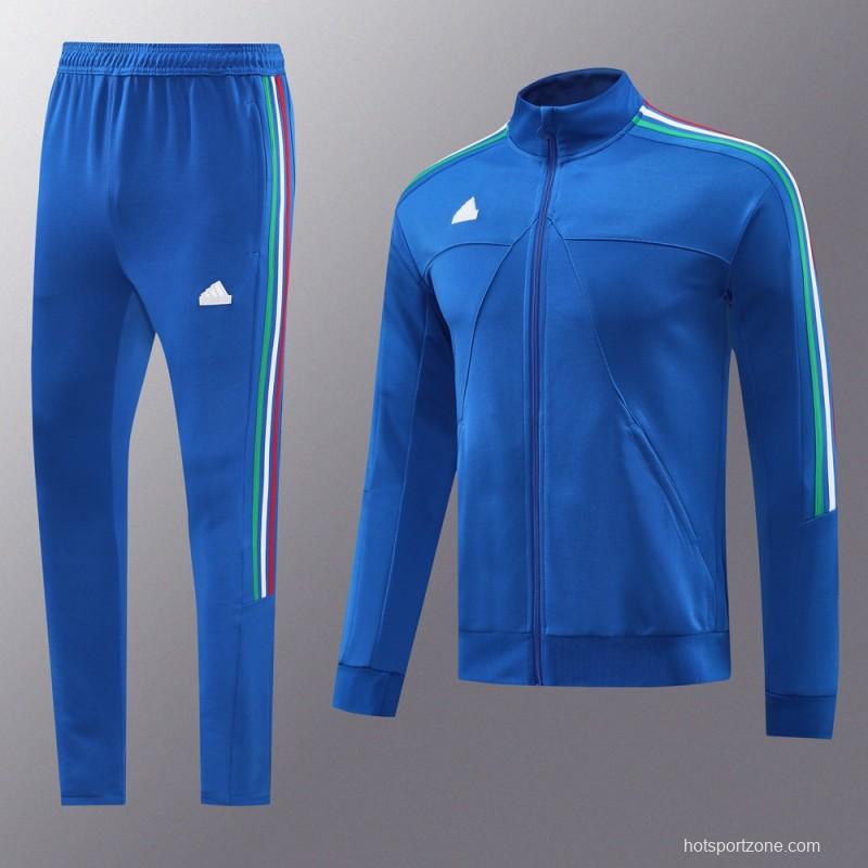 2024 Adidas Blue Full Zipper Jacket +Long Pants