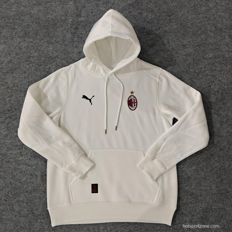 24/25 AC Milan Navy/Red/Black/Beige/Grey Hoodie WIth Black Badge