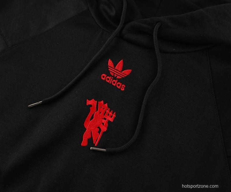 24/25 Manchester United Black Hoodie Jacket +Long Pants