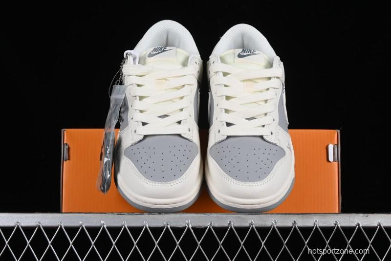 Nike SB Dunk Low LV Collaboration - Beige Silver Gray Anniversary High-End Custom Low-Top Casual Skate Shoes - BB8766-210