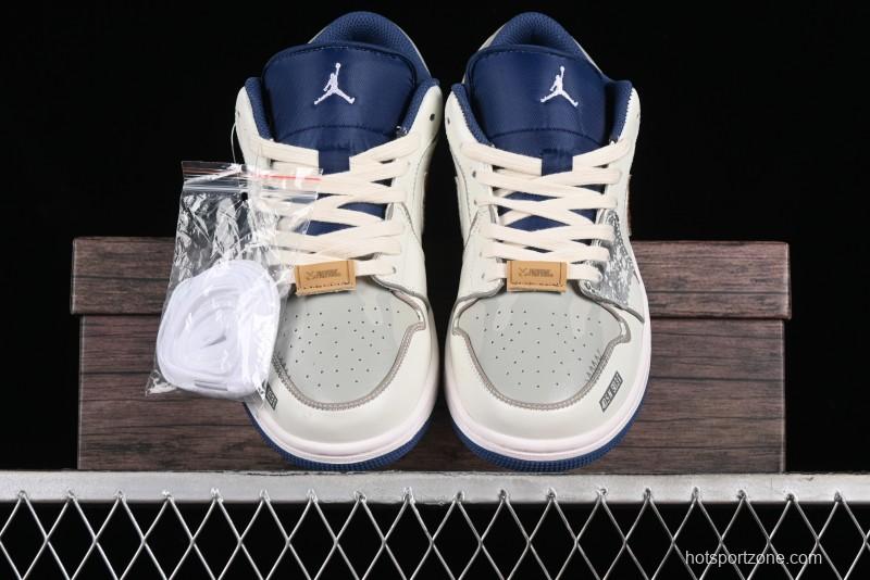 Nike Air Jordan 1 Low AJ1 Retro Basketball Shoes Panda Prank Voyage Theme - 553558-414