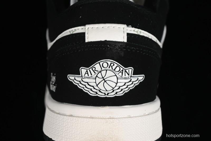 Nike Air Jordan 1 Low LV Collaboration - Black White Panda Custom Culture Casual Sneakers SJ9950-001