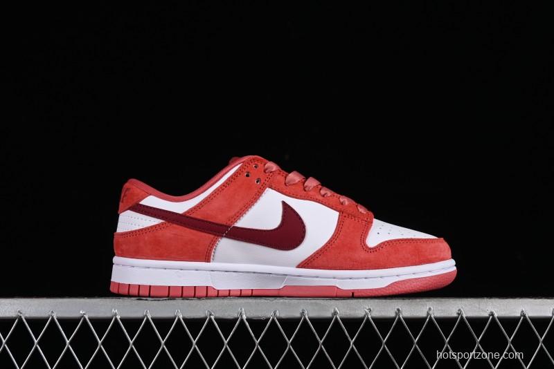 Nike SB Dunk Low Retro Valentine's Day 2024 White Rose Red Skateboarding Shoes - FQ7056-100