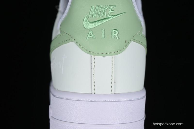 Nike Air Force 1 '07 Low Casual Sneakers with Anime-inspired Green Apple Spray Paint Design - DY8899-002