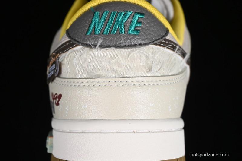 Nike Dunk Low Panda Prank Sail Era Sails Tan Brown SB Strap Low-Top Casual Skate Shoes - FV3629-371