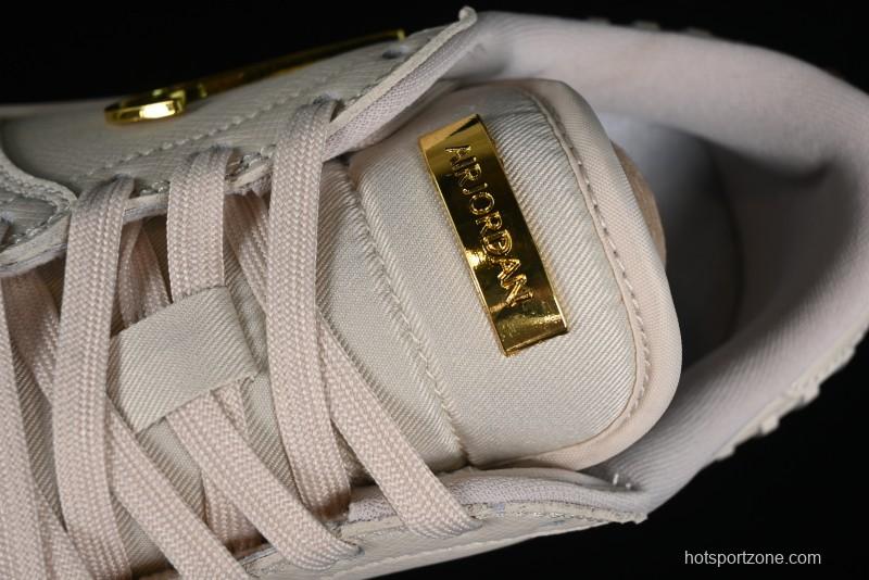 Nike Air Jordan 1 Low "Method of Make" Casual Sneakers in White Gold - FN5032-200