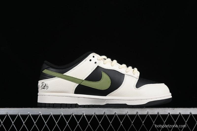 Nike SB Dunk Low Casual Skateboarding Shoes in Beige Green with Hemp Rope Detail - LK2146-511