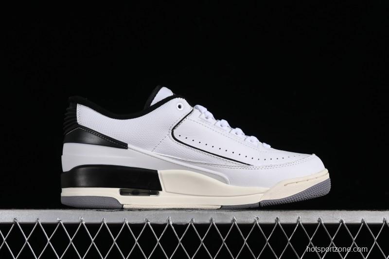 Nike Air Jordan 2/3 Retro Low-Top Basketball Shoes in White/Black - FD0383-100