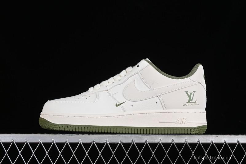 Nike Air Force 1 '07 Low LV Collaboration - Beige Green Double Swoosh Casual Sneakers - XZ6188-003