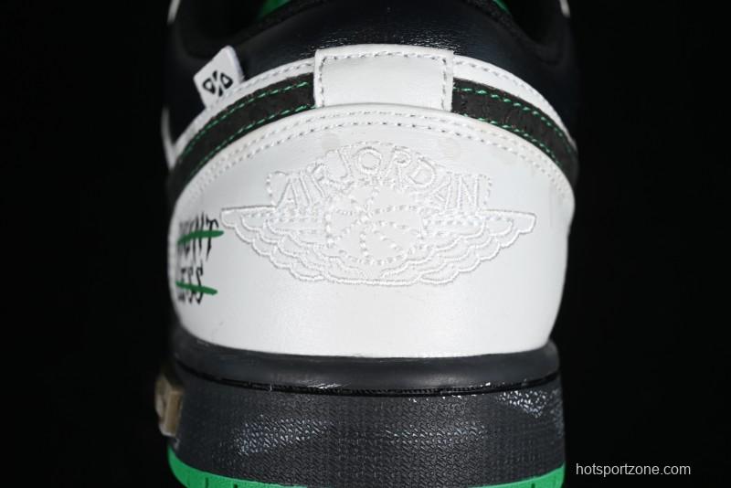 Nike Air Jordan 1 Low Retro Basketball Shoes with Panda Mischief Pioneer Rider Design - 553558-065