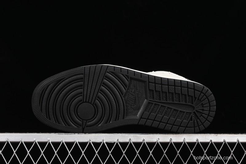 Nike Travis Scott x Fragment Design x Air Jordan 1 Low OG SP AJ1 MLB Collaboration - NY Black Print Low Top Casual Sneakers SJ2068-104