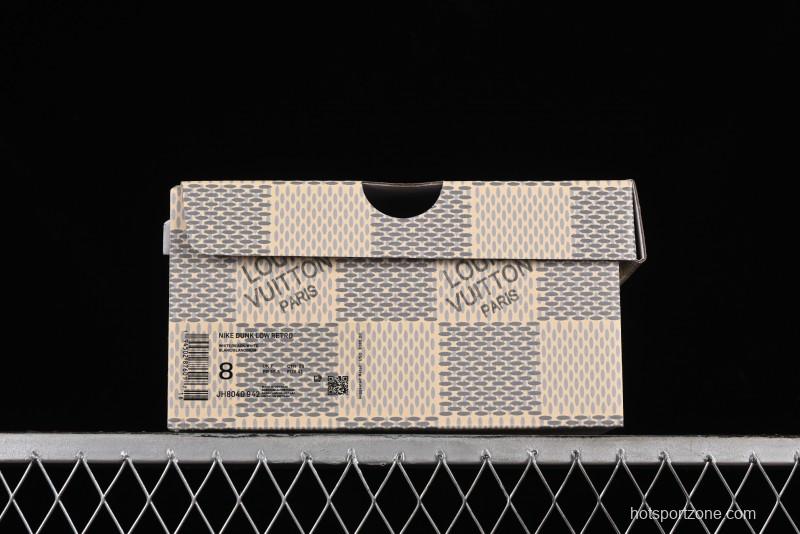 Nike SB Dunk Low LV Collaboration - Camo Mesh Anniversary High-End Custom Low-Top Casual Skate Shoes - JH8040-942