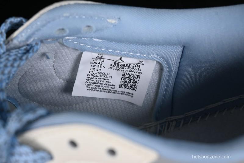 Nike Travis Scott x Fragment Design x Air Jordan 1 Low OG SP AJ1 LV Collaboration Deep Blue Low-Top Casual Sneakers - BB6588-104