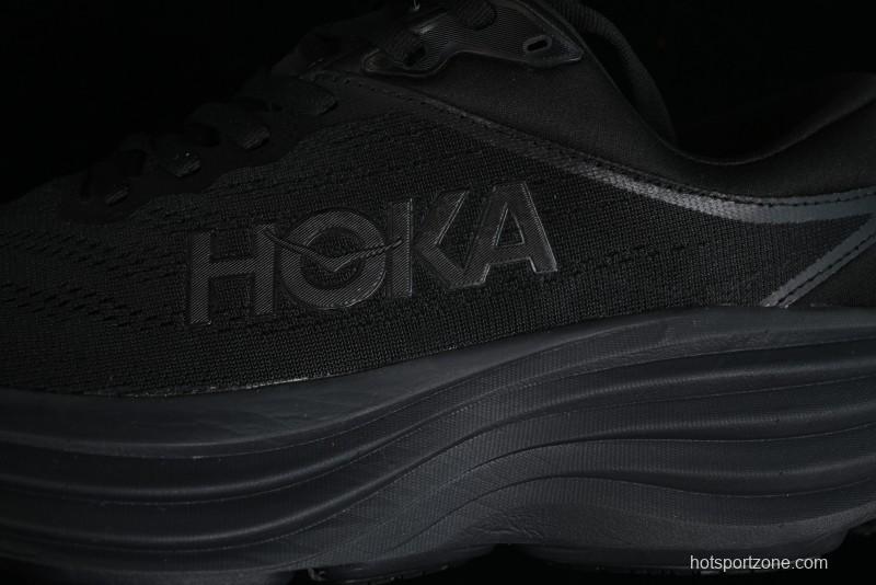 HOKA ONE ONE Bondi 8 Functional Cushioned Running Shoes with Engineered Mesh Upper - 1123202 BBLC