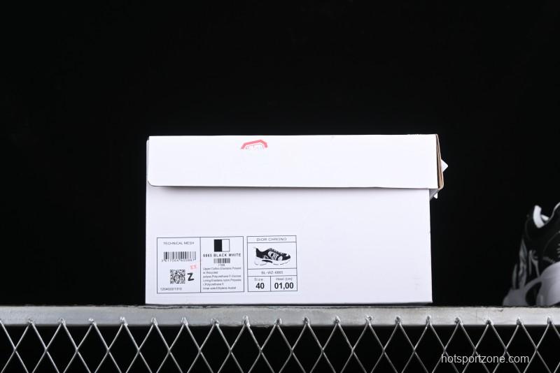 Dior Chrono Round Toe Lace-Up Lifestyle Casual Running Sneakers - 6865 BLACK WHITE