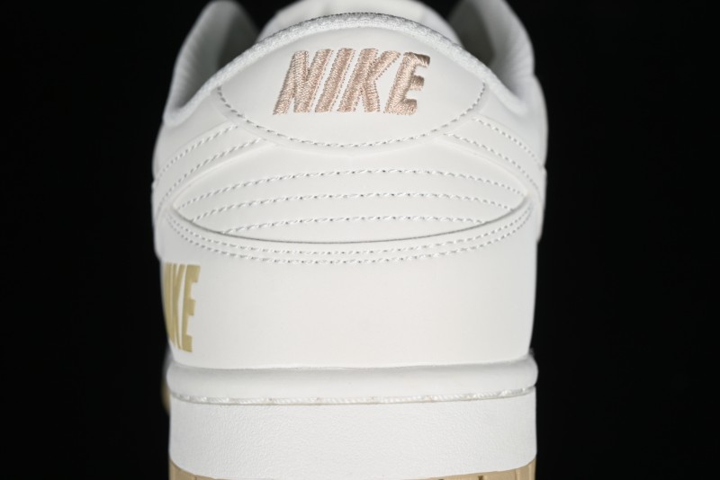 Nike SB Dunk Low Collaboration Three Swooshes Beige Gold Colorway Low-Top Casual Skateboarding Shoes - NK5639-326