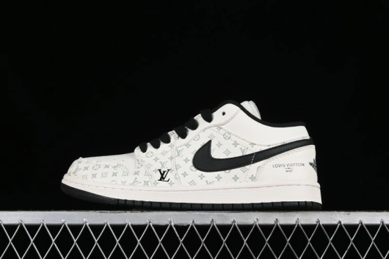 Nike Air Jordan 1 Low LV Collaboration - Printed Knight High-End Custom Low-Top Culture Basketball Shoes SJ9950-005