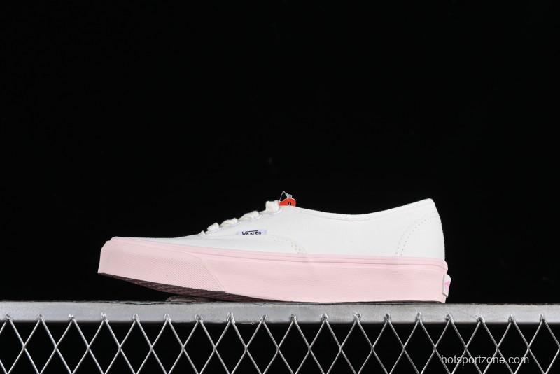 Vans Authentic White Pink Canvas Skate Shoes - VN0009PVCY7