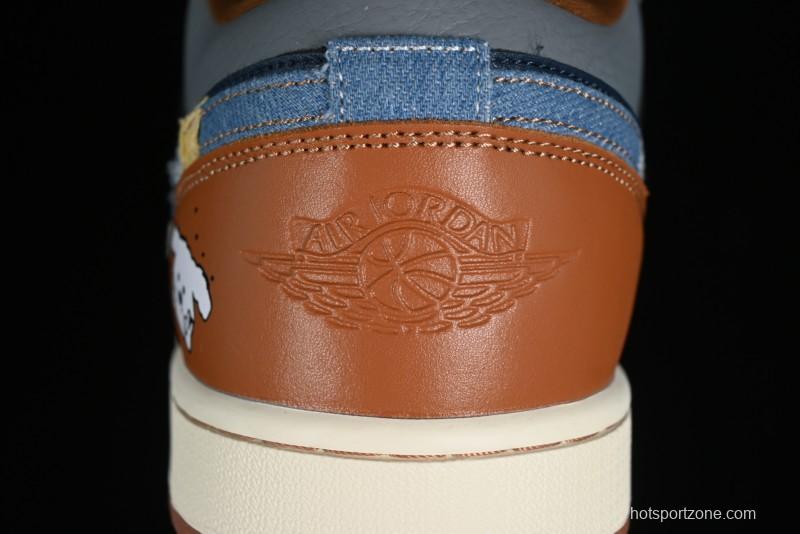 Nike Air Jordan 1 Low AJ1 Customized Low-Top Casual Sneakers - FZ5042-041