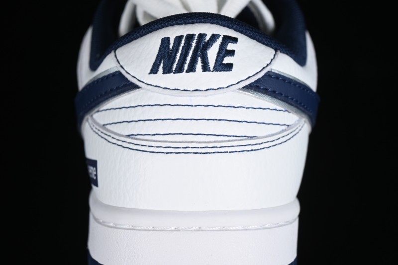 Nike Supreme x SB Dunk Low Collaboration - Navy Blue Anniversary High-End Custom Low-Top Casual Skate Shoes - DY1503-005