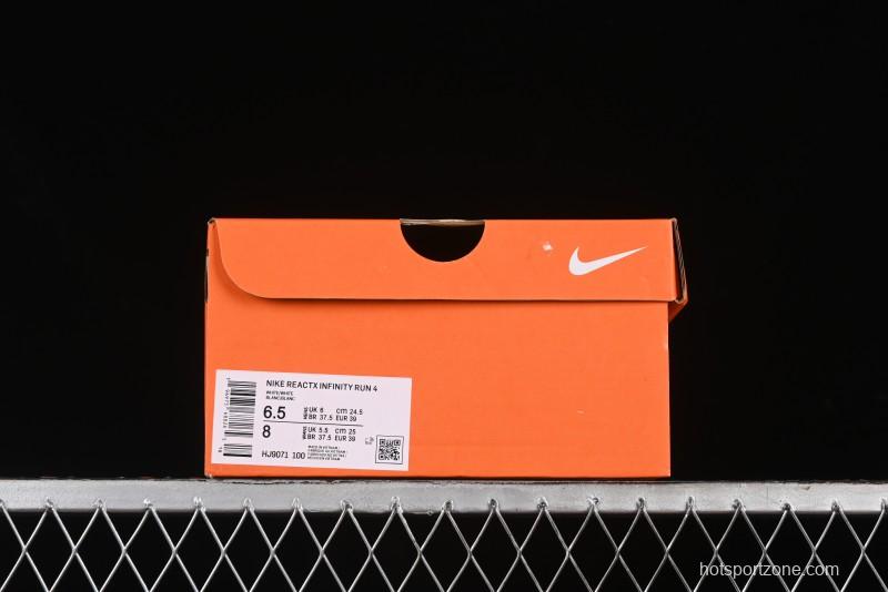 Nike ZoomX Infinity Run 4 Knit Upper Professional Cushioned Running Shoes - HJ9071-100