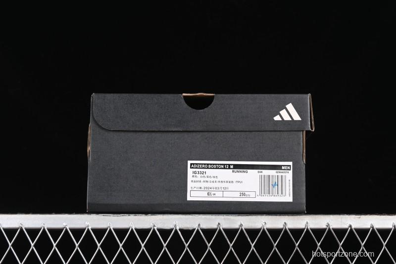 Adidas Adizero Boston 12 M Running Shoes with Lightstrike and Lightstrike Pro Technology - IG3321