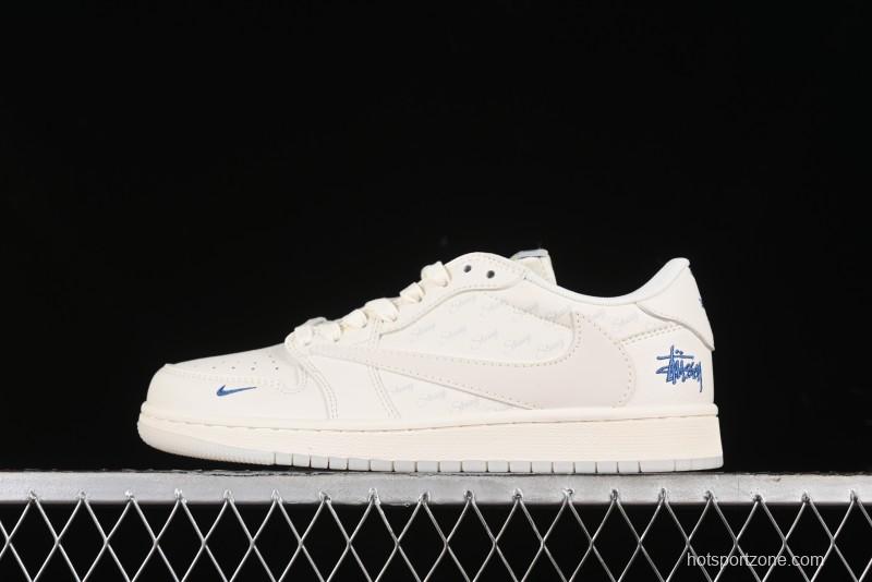 Nike Travis Scott x Fragment Design x Air Jordan 1 Low OG SP AJ1 Retro Sneakers - LJ5188-013