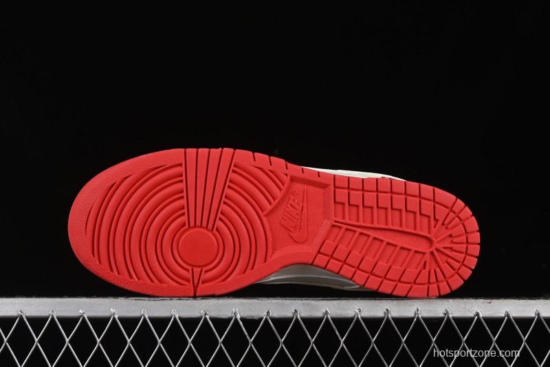 Nike SB Dunk Low Comme des Garcons Collaboration - Off-White Small Red Hook Anniversary High-End Custom Low-Top Casual Skate Shoes - KK1688-100