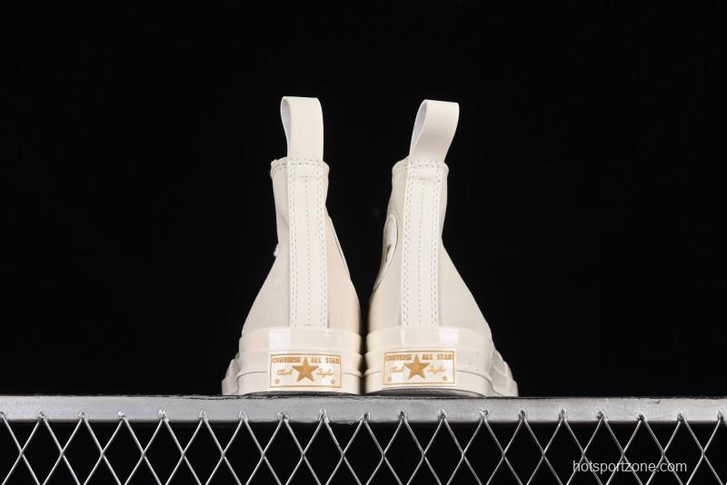 Converse Chuck 70s High Top Casual Sneakers with Cream Cloud and Gold Accents - A08232C