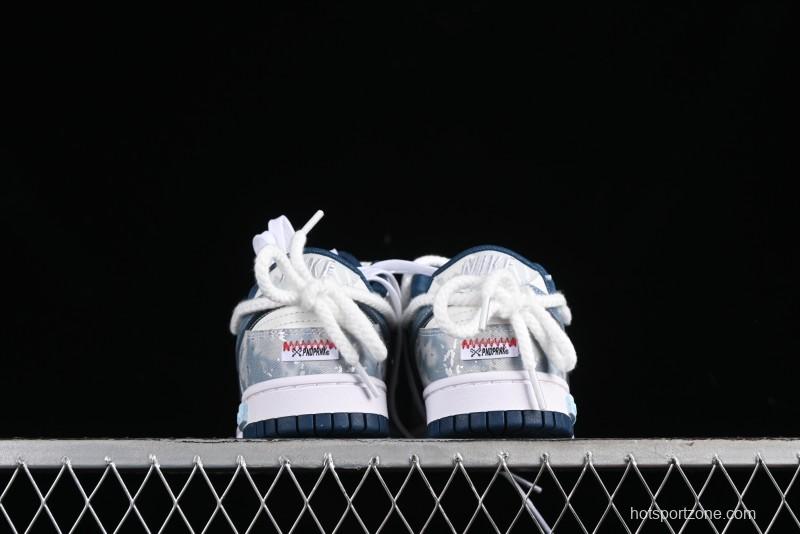 Nike Dunk Low Panda Prank Wave Rider - Silver Blue Shark Low Top Casual Sneakers - DD1391-400
