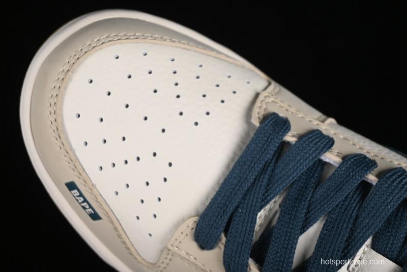 Nike SB Dunk Low Bape Collaboration - Beige Blue Anniversary Custom Low-Top Casual Sneakers CF3688-011