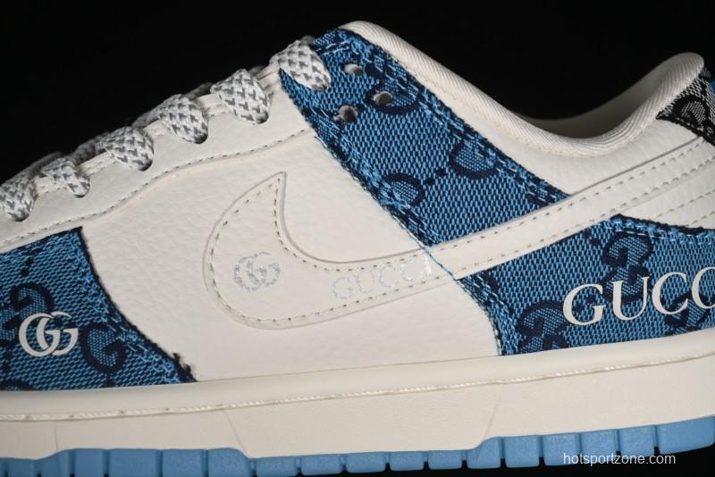 Nike SB Dunk Low Gucci Collaboration - Royal Blue Anniversary High-End Custom Low-Top Casual Sneakers CF3688-002