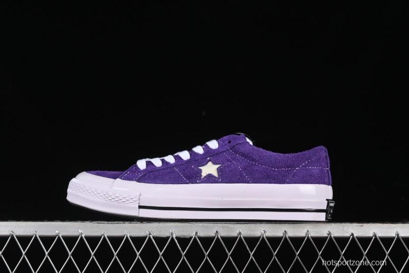 Converse One Star Retro Low-Top Skate Shoes in Purple Suede - 171586C