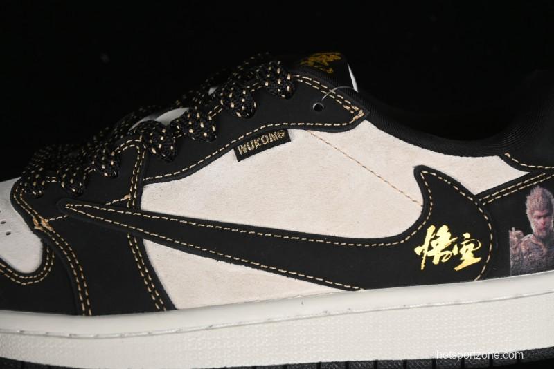 Nike Travis Scott x Fragment Design x Air Jordan 1 Low OG SP AJ1 Black Wukong Collaboration - CH6336-012