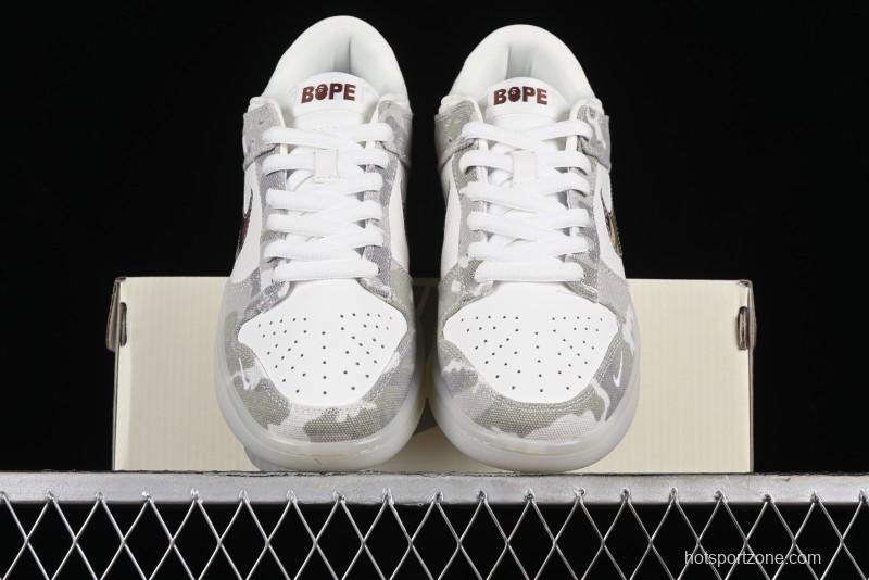 Nike SB Dunk Low Bape Collaboration - Crystal Camouflage Anniversary Custom Low-Top Casual Skate Shoes - JH8040-941