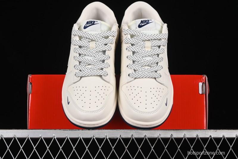 Nike SB Dunk Low Supreme Collaboration - Classic Beige Blue Anniversary High-End Custom Low-Top Casual Skate Shoes - XX8888-003
