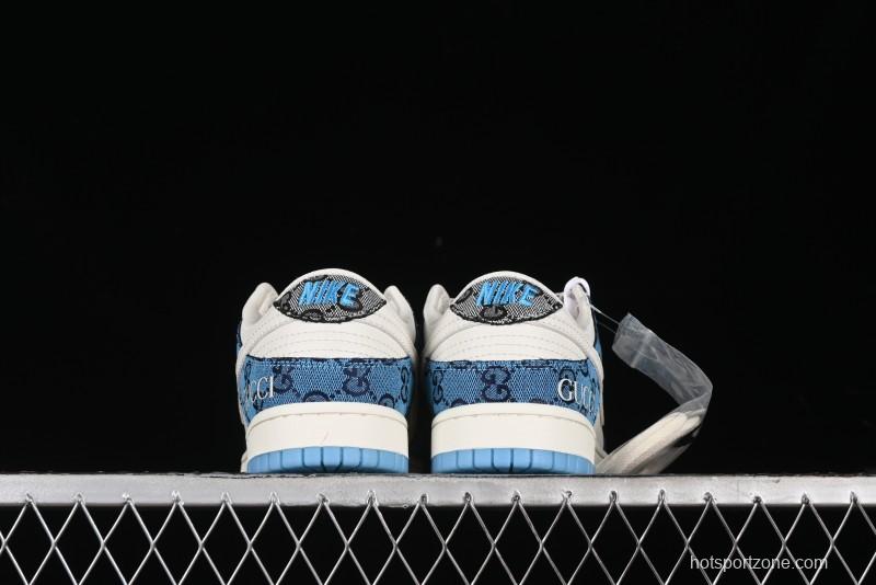 Nike SB Dunk Low Gucci Collaboration - Royal Blue Anniversary High-End Custom Low-Top Casual Sneakers CF3688-002
