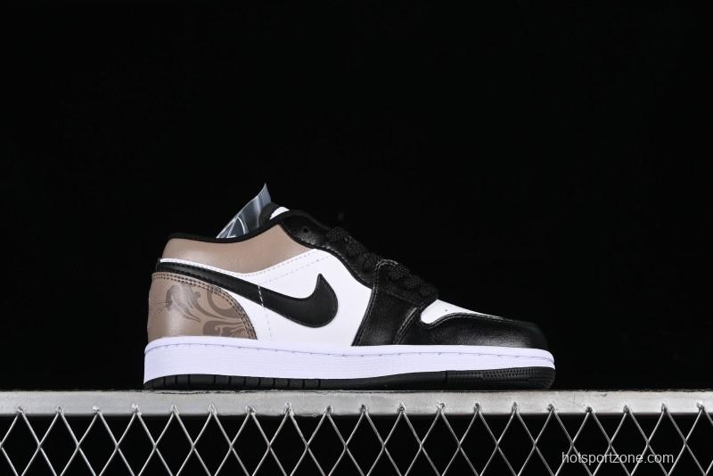Nike Air Jordan 1 Low Retro Basketball Shoes in Mocha Colorway - 553558-132