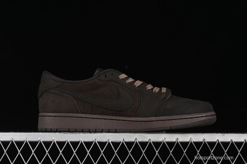 Nike Travis Scott x Air Jordan 1 Low OG AJ1 Reverse Swoosh Sneakers - DM7866-202